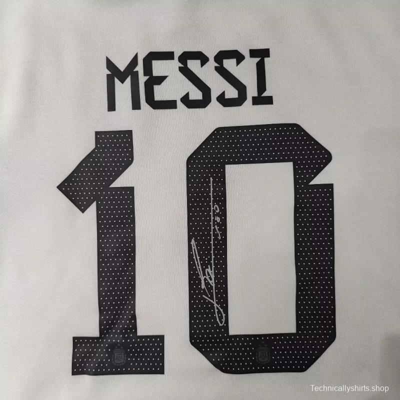 3 Stars Argentina Messi White Hoodie