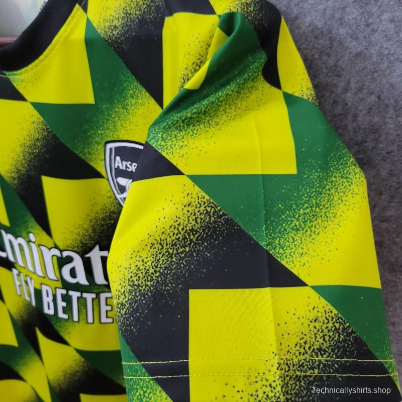 22/23 Arsenal Yellow/Green Pre-Match Jersey