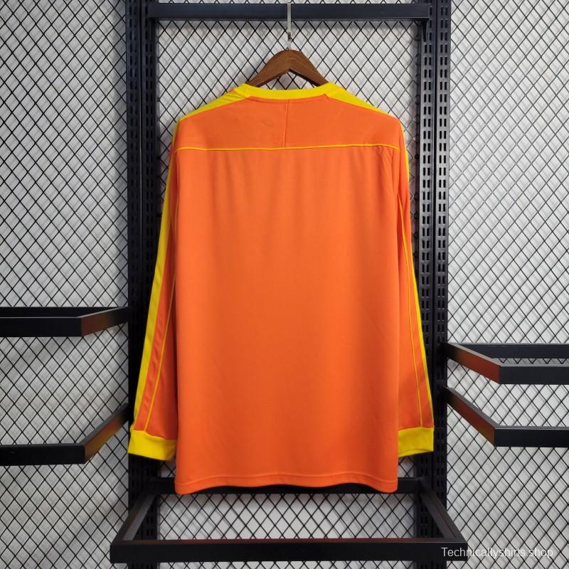 Retro Long Sleeve 1998 Brazil Goalkeeper Orange Jersey