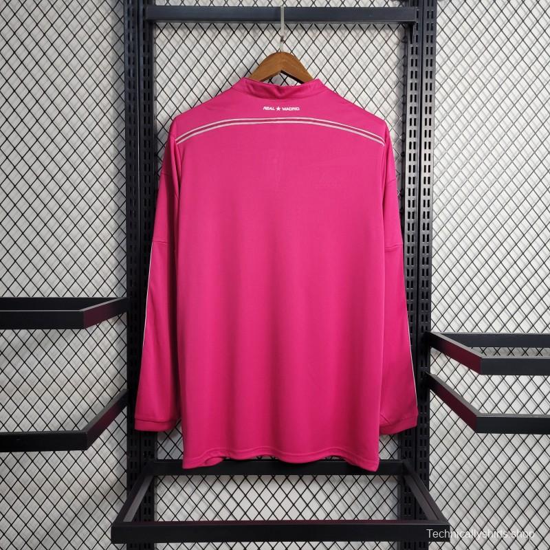 Retro 14-15 Long Sleeve Real Madrid Away Pink Jersey