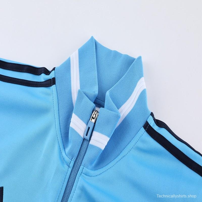 2023 Adidas Sky Blue Black Full Zipper Jacket +Pants