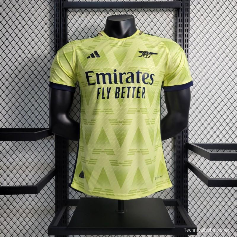 Player Version 23-24 Arsenal Away Yellow Jersey