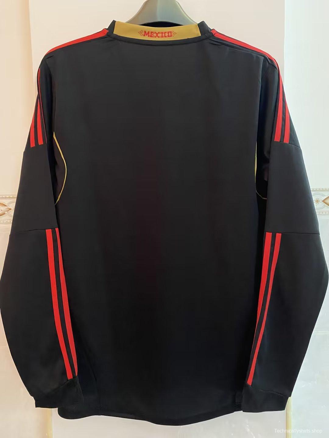 Retro 2011 Mexico Away Black Long Sleeve Jersey