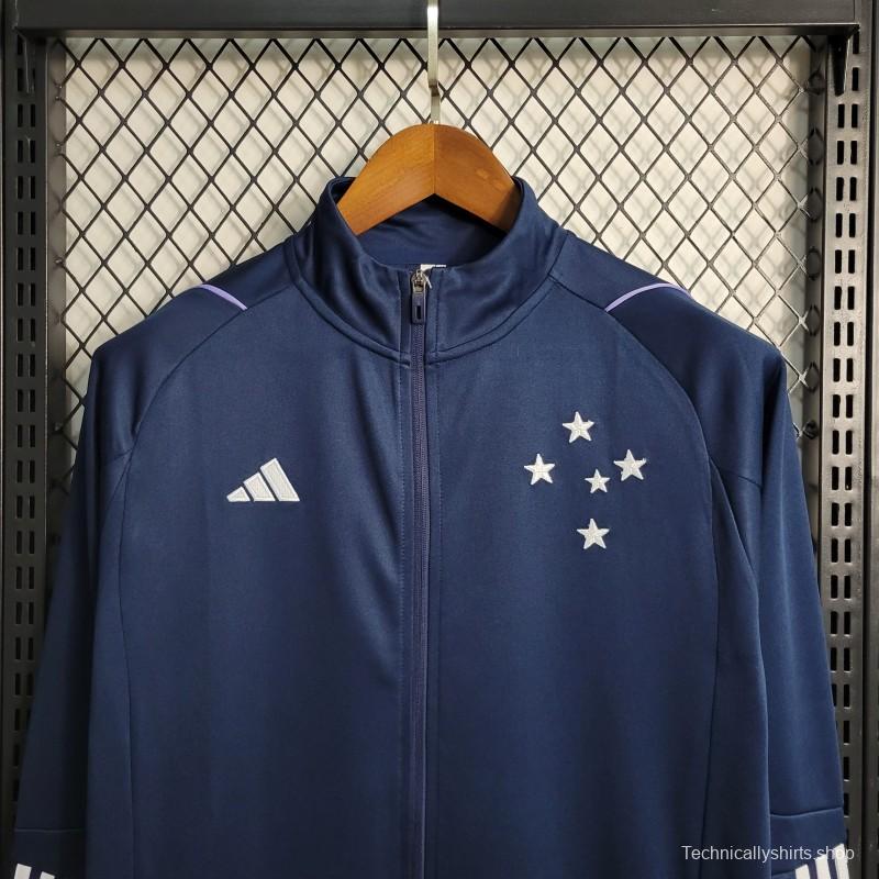 23-24 Cruzeiro Navy Full Zipper Training Jacket