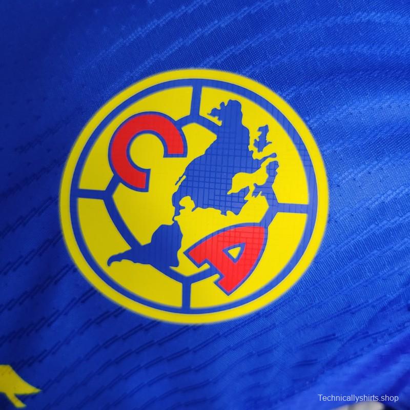 Player Version 23-24 Club America Away Blue Jersey