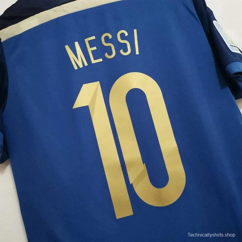 Retro 2014 Argentina Away Messi Jersey With World Cup Patch