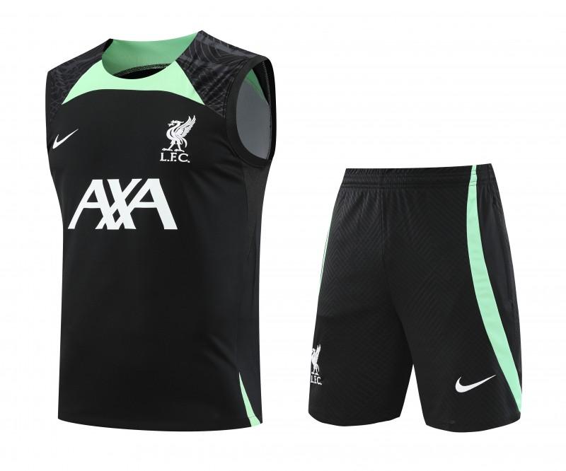 23-24 Liverpool Black Vest Jersey+Shorts