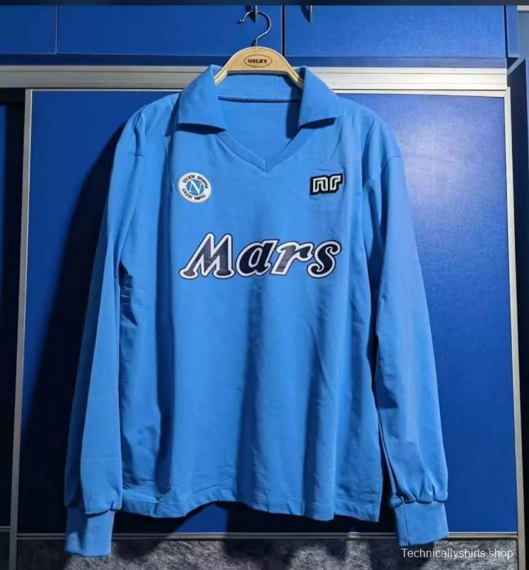 Retro 89/90 SSC Napoli Home Long SLeeve Jersey