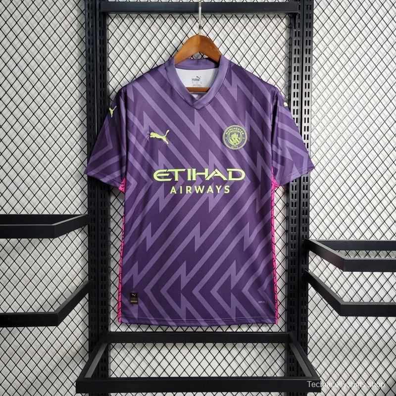 23-24 Manchester City Purple Goalkeeper  Jersey