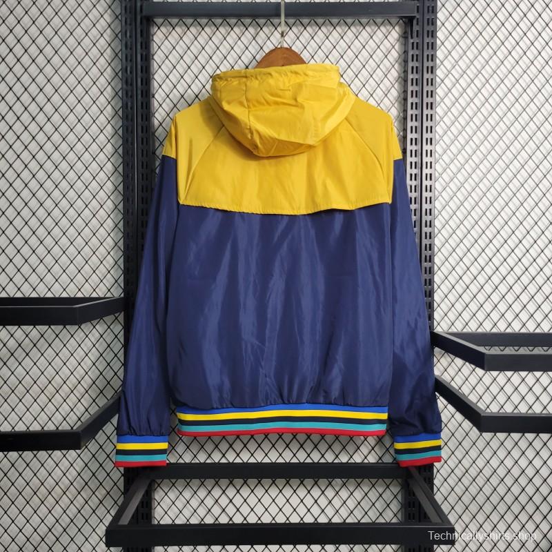 23-24 Barcelona Royal Blue Yellow Windbreaker