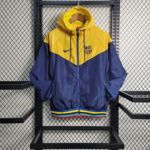 23-24 Barcelona Royal Blue Yellow Windbreaker