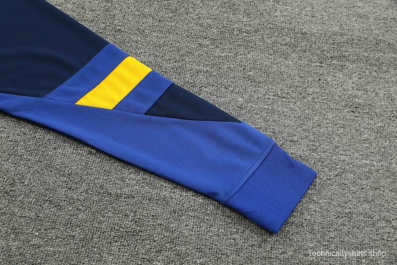 23/24 Boca Juniors Blue Black Half Zipper Hoodie Jacket +Pants