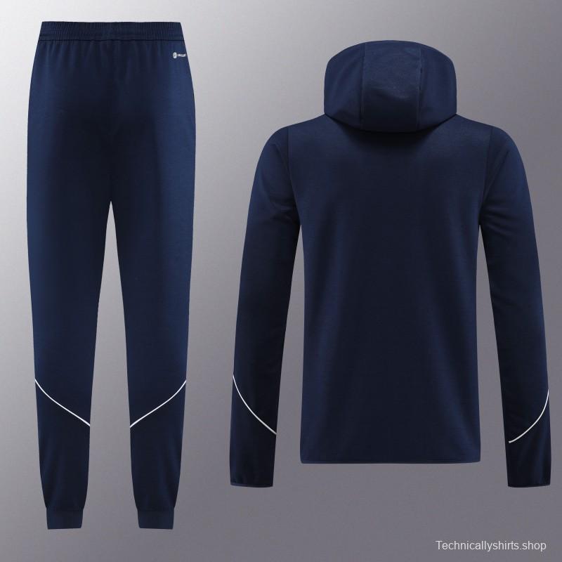 2023 Adidas Navy Hoodie Full Zipper Jacket +Pants