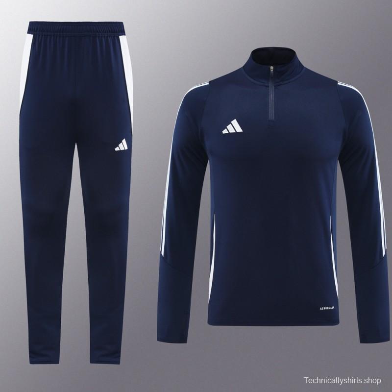 2024 Adidas Navy Half Zipper Jacket+Pants