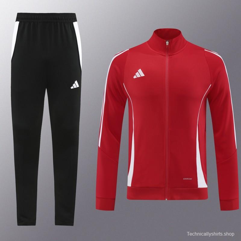 2024 Adidas Red/White Full Zipper Jacket+Pants