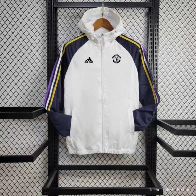 24/25 Manchester United White Windbreaker