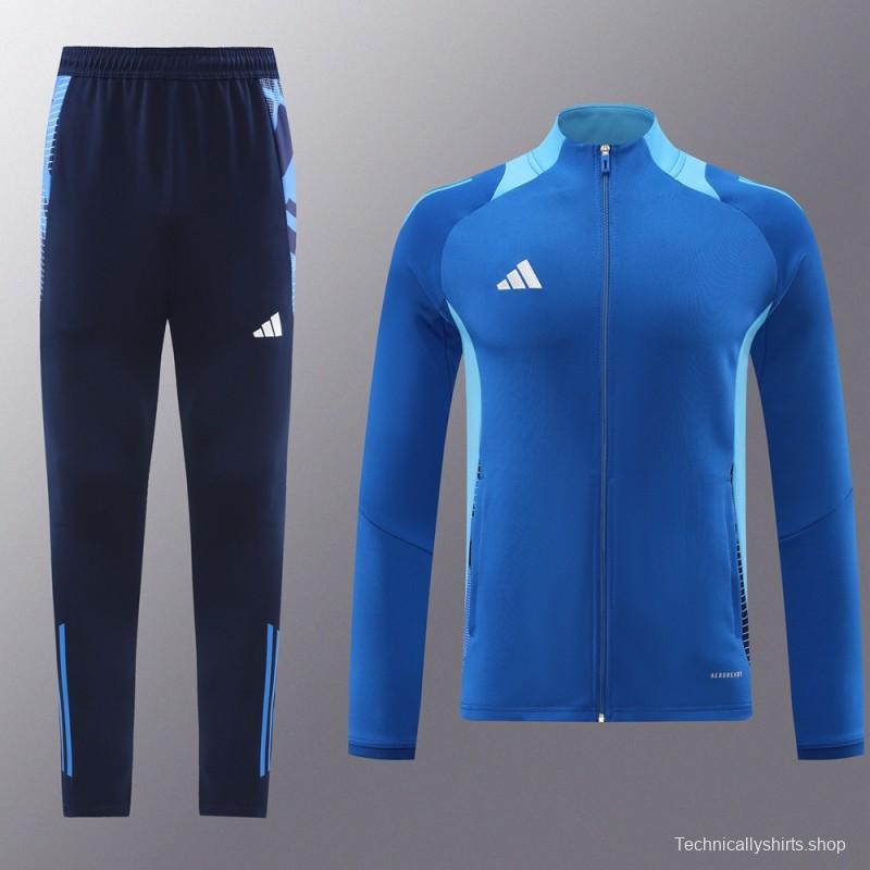 24/25 Adidas Blue Full Zipper Jacket +Long Pants