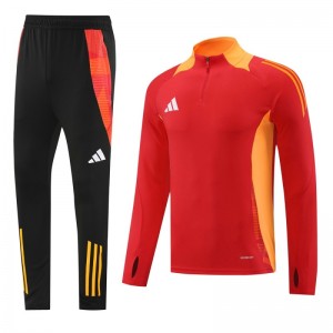 2024 Adidas Red/Yellow Half Zipper Jacket +Long Pants