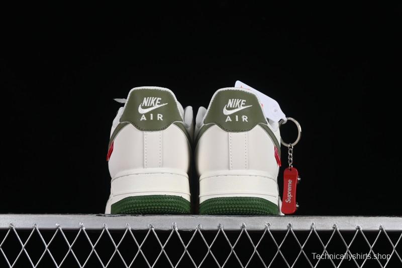 Supreme x Nike Air Force 1'07 Low Beige Green Casual Sneakers with Zoom Air Cushion - HD1968-008
