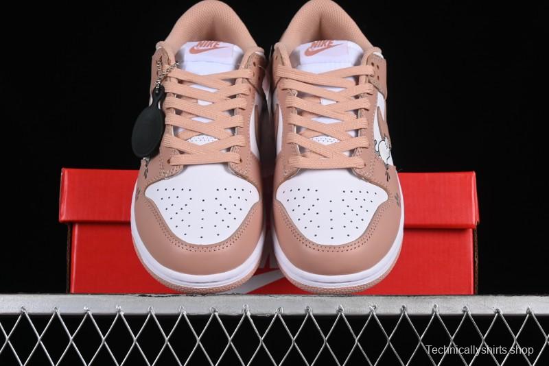 Nike Dunk Low SB Casual Sneakers with Knit Cat and Rose Pink Design - DD1503-118