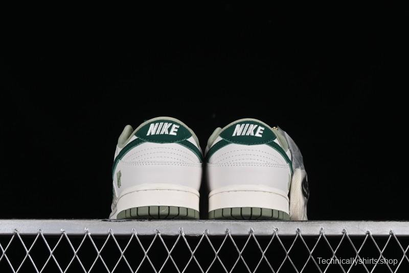 Nike SB Dunk Low UN Collaboration - White Green Swoosh Anniversary Custom Low-Top Casual Skate Shoes - DQ1098-359