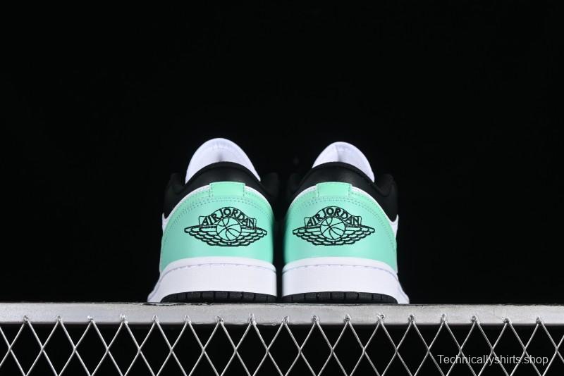 Nike Air Jordan 1 Low Retro Basketball Shoes in Mint Green and Black - 553558-131