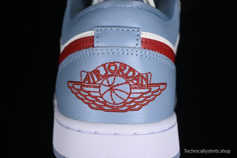 Nike Air Jordan 1 Low AJ1 White Blue Red Toe Casual Sneakers - DC0774-164