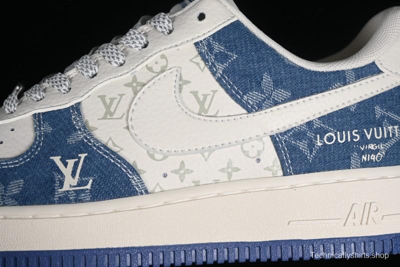 Nike Air Force 1 '07 Low LV Collaboration - Fluorescent Tie-Dye Denim Low-Top Casual Sneakers DD8686-400