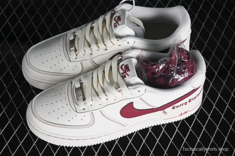 Nike Vlone x Air Force 1 '07 Low Collaboration Wine Red Casual Sneakers - AA5360-010