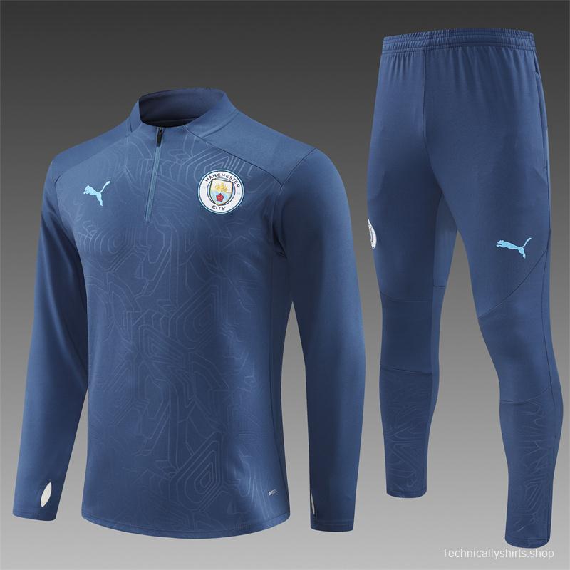 24/25 Manchester City Navy Half Zipper Jacket+Long Pants