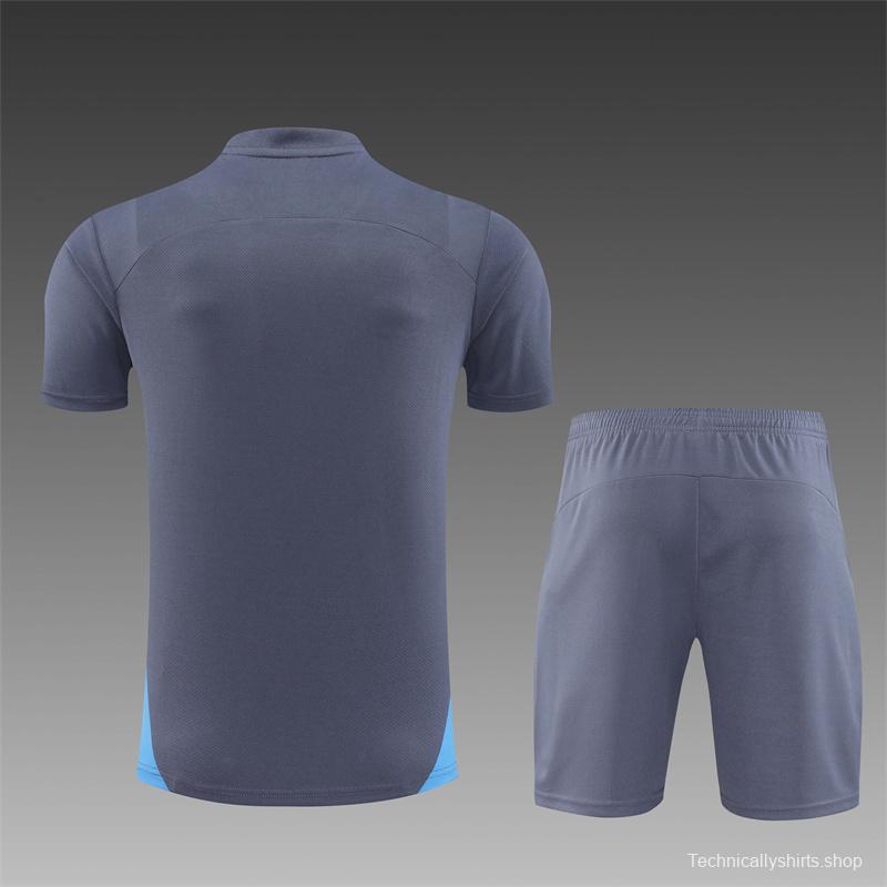 24/25 Manchester City Blue White Short Sleeve Jersey+Shorts