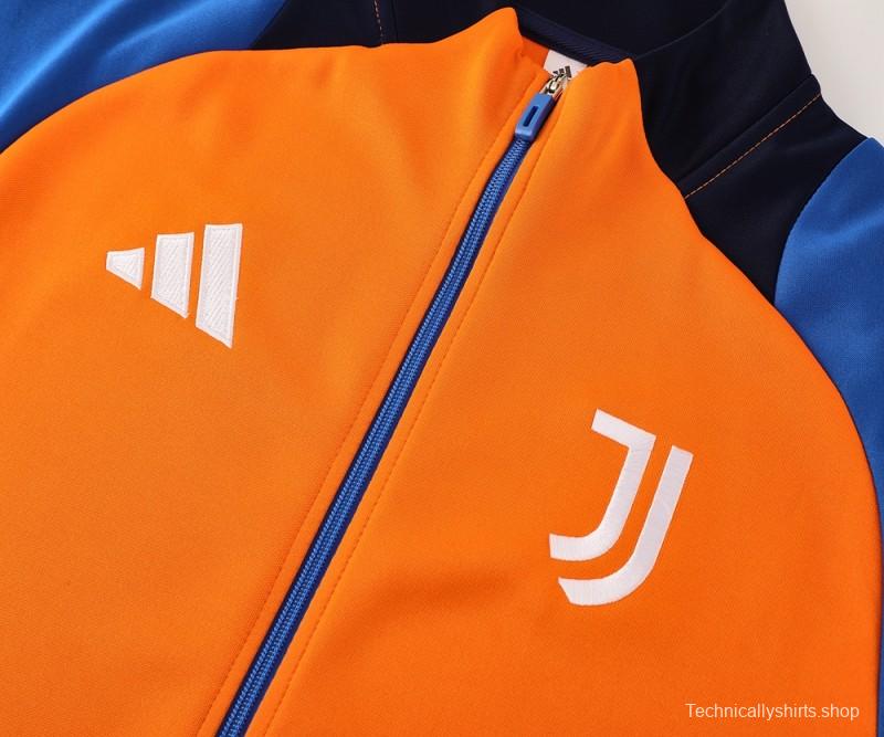 24/25 Juventus Orange Full Zipper Jacket +Long Pants