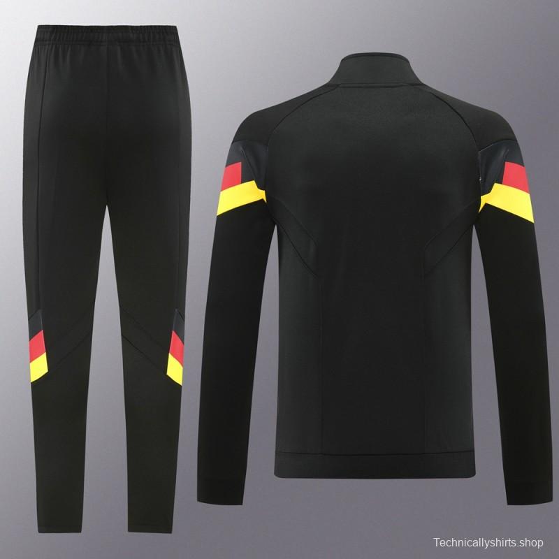 2024 Germany Black Full Zipper Jacket +Long Pants