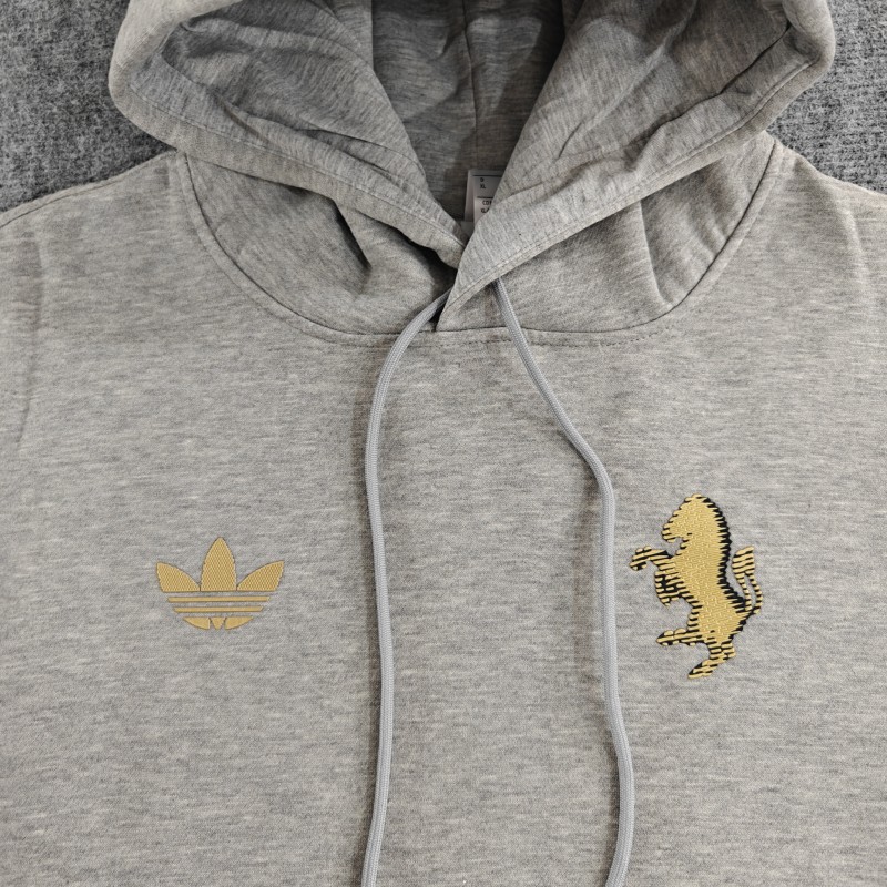 2024 Juventus Black/Navy/Grey/Beige/White Hoodie With Golden Badge