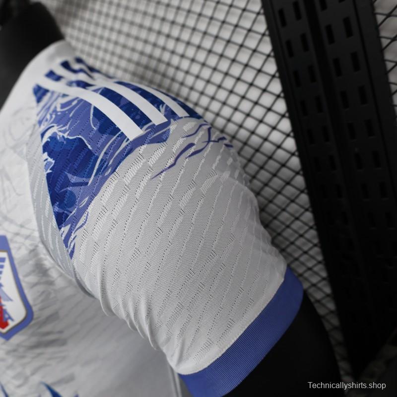 Player Version 2024 Japan White With Blue Dragon Jersey