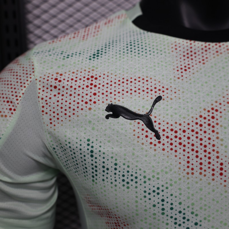 Player Version 2025 Portugal Away Mint Green Jersey with Graphic Pattern