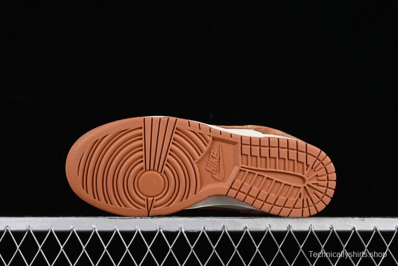 Nike SB Dunk Low LV Collaboration - Beige Brown Swoosh Anniversary High-End Custom Low-Top Casual Skate Shoes - XD6188-030