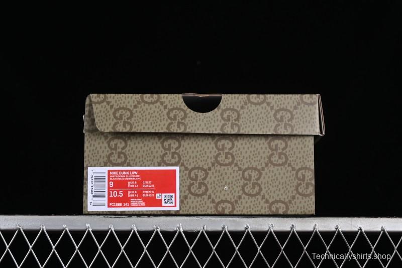 Nike SB Dunk Low Gucci Collaboration - Denim with Light Blue Swoosh Anniversary High-End Custom Low-Top Casual Sneakers - FC1688-141