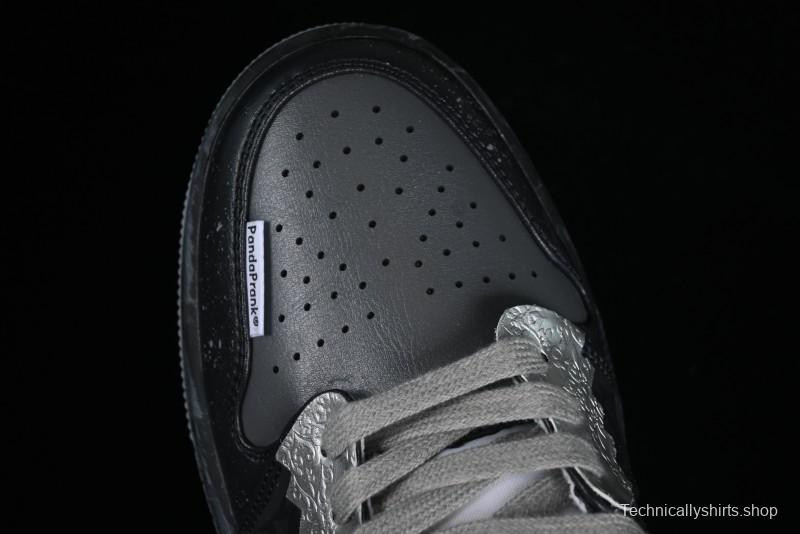 Nike Air Jordan 1 Low AJ1 Panda Prank Modern Gray Silver Black Low-top Casual Sneakers - 553560-053