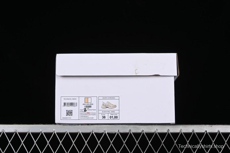 Dior Chrono Round Toe Lace-Up Lifestyle Casual Running Sneakers - 49G GOLDEN