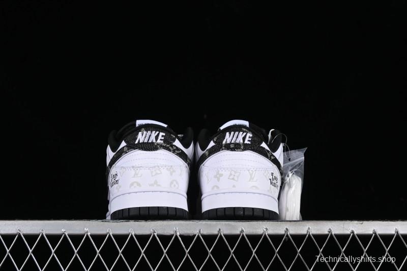 Nike SB Dunk Low LV Collaboration - Dark Night Elf High-End Custom Low-Top Casual Skate Shoes - DD1391-136