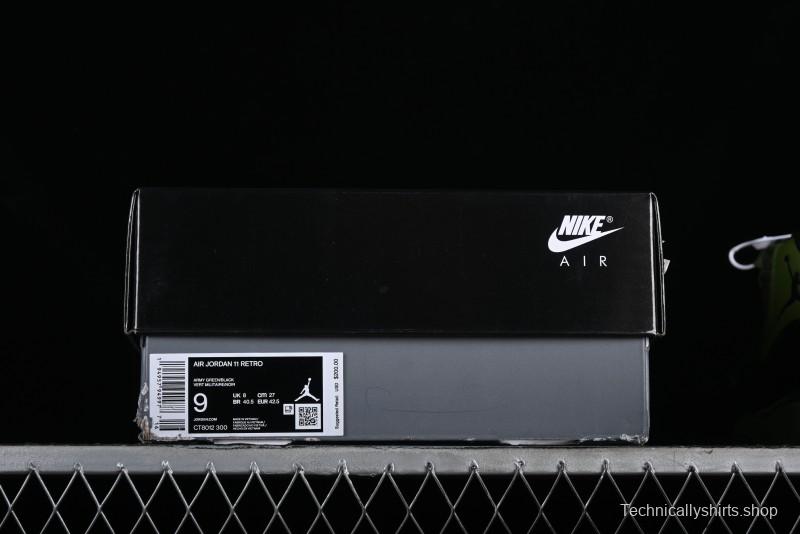 Nike Air Jordan 11 Retro High Top Basketball Shoes in Black Green - CT8012-300