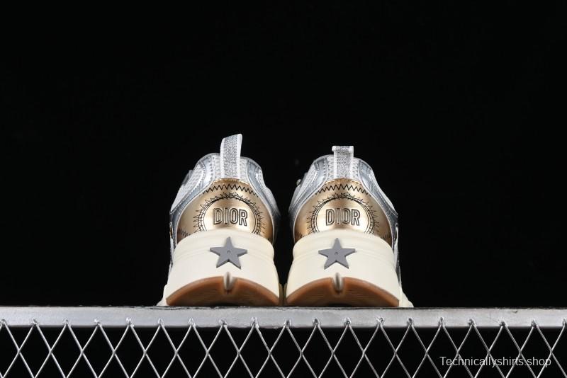 Dior Chrono Round Toe Lace-Up Lifestyle Casual Running Sneakers - 49G GOLDEN