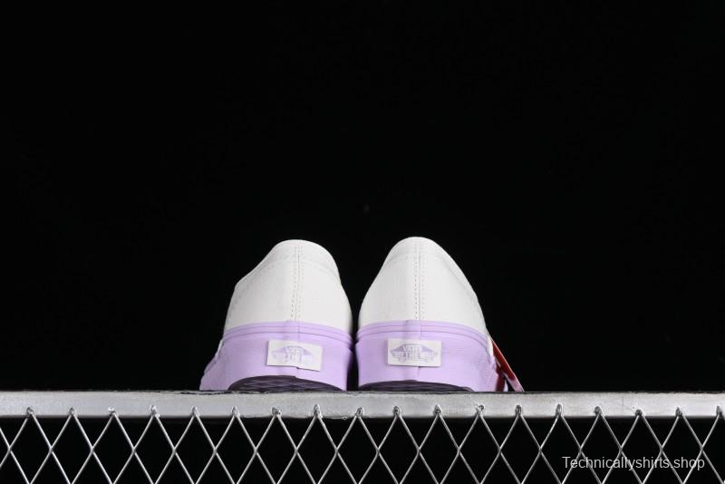 Vans Authentic White Purple Canvas Skate Shoes - VN0009PVCGX