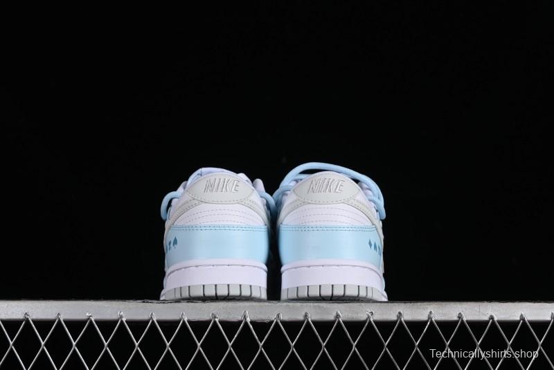 Nike Dunk Low SB Hearts Playing Cards Graffiti North Carolina Blue Casual Skate Shoes - DV0831-101