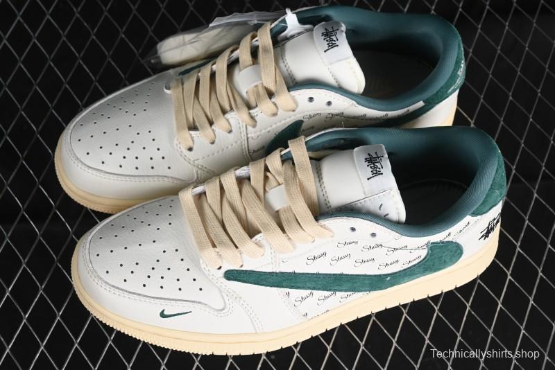 Nike Travis Scott x Fragment Design x Air Jordan 1 Low OG SP AJ1 Retro Sneakers with Unique Collaboration Details - YQ2088-669