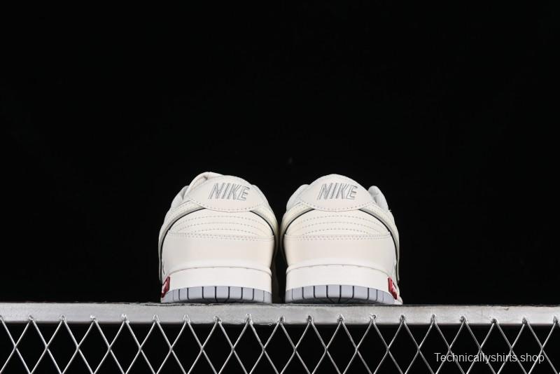Nike SB Dunk Low Supreme Collaboration - Light Grey Anniversary Customized Low-Top Casual Skate Shoes - DJ2024-005