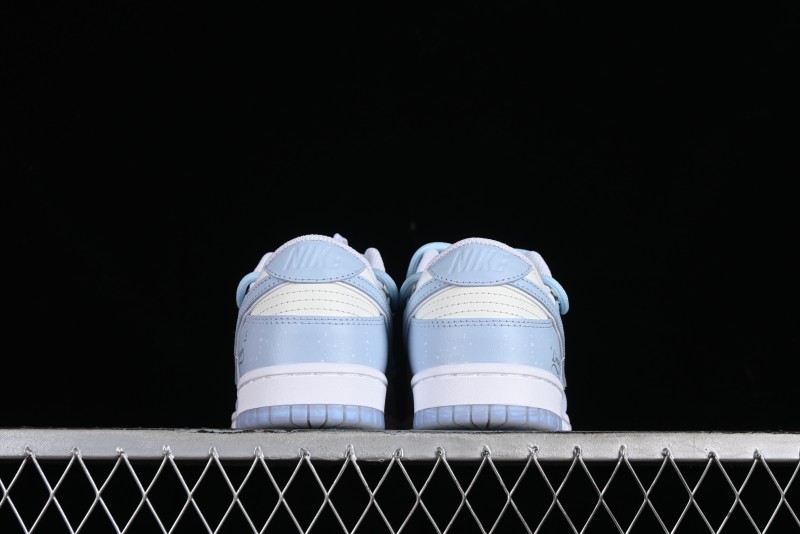 Nike Dunk Low SB Casual Sneakers in Light Blue with Sea Salt Lime Accents - FJ7743-194
