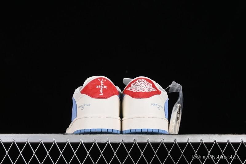 Nike Travis Scott x Fragment Design x Air Jordan 1 Low OG SP AJ1 LV Collaboration Casual Sneakers - XY2688-101