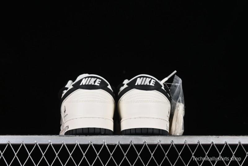 Nike SB Dunk Low LV Collaboration - Lamborghini Strap White Black Hook Anniversary High-End Custom Low-Top Casual Sneakers - SJ2068-261